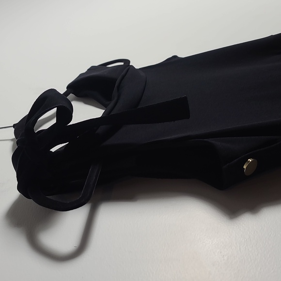 DEREK LAM 10 CROSBY Solid Black One Shoulder Asymmetrical Midi Dress Size 4 - Picture 15 of 16